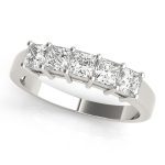 Fancy Shape Princess Wedding Ring, in Sterling Silver - 80650