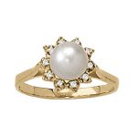 Color Fashion Ring, Pearl Shape, in Platinum - 80664