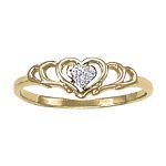 Heart Style Fashion Ring, in Platinum - 80697