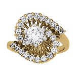 Diamond Fashion Ring, Round Shape, in White Gold - 80713