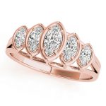 Fancy Shape Wedding Ring, Marquise Shape, in Rose Gold - 80725