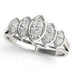 Fancy Shape Wedding Ring, Marquise Shape, in Sterling Silver - 80725