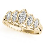 Fancy Shape Wedding Ring, Marquise Shape, in Yellow Gold - 80725