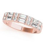 Fancy Shape Baguette Wedding Ring, in Rose Gold - 80761