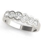 Bezel Set Wedding Ring, in Platinum - 80762