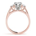 Three Stone Engagement Ring, Round Shape, in Rose Gold - 80767