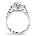 Three Stone Engagement Ring, Round Shape, in Platinum - 80767