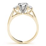 Three Stone Engagement Ring, Round Shape, in Yellow Gold - 80767