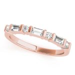 Fancy Shape Baguette Wedding Ring, in Rose Gold - 80819