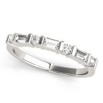 Fancy Shape Baguette Wedding Ring, in Sterling Silver - 80819