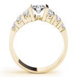 Multirow Engagement Ring, Side Stone Style, Round Shape, in Yellow Gold - 80871