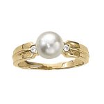 Color Fashion Ring, Pearl Shape, in White Gold - 80893