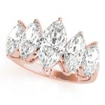 Fancy Shape Wedding Ring, Marquise Shape, in Rose Gold - 80934