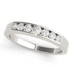 Channel Set Wedding Ring, in White Gold - 81022