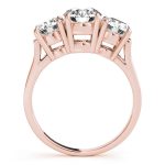 Three Stone Engagement Ring, Round Shape, in Rose Gold - 81073