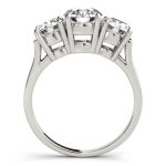 Three Stone Engagement Ring, Round Shape, in Platinum - 81073