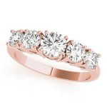 Prong Set Wedding Ring, Round Shape, in Rose Gold - 81158