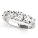 Prong Set Wedding Ring, Round Shape, in Sterling Silver - 81158