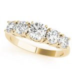 Prong Set Wedding Ring, Round Shape, in Yellow Gold - 81158