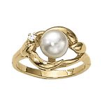 Color Fashion Ring, Pearl Shape, in White Gold - 81170