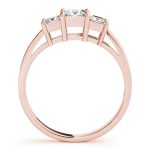 Three Stone Engagement Ring, Square Shape, in Rose Gold - 81172