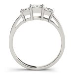 Three Stone Engagement Ring, Square Shape, in Platinum - 81172