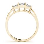 Three Stone Engagement Ring, Square Shape, in Yellow Gold - 81172