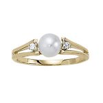 Color Fashion Ring, Pearl Shape, in Platinum - 81203