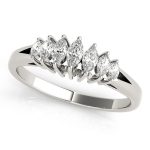 Fancy Shape Wedding Ring, Marquise Shape, in White Gold - 81213