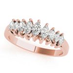 Fancy Shape Wedding Ring, Marquise Shape, in Rose Gold - 81332