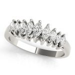 Fancy Shape Wedding Ring, Marquise Shape, in White Gold - 81332