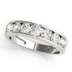 Channel Set Wedding Ring, in White Gold - 81457