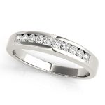 Channel Set Wedding Ring, in White Gold - 81466