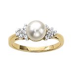 Color Fashion Ring, Pearl Shape, in Platinum - 81547