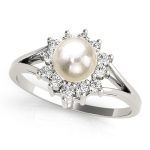 Color Fashion Ring, Pearl Shape, in Platinum - 81551