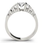 Multirow Engagement Ring, Side Stone Style, Round Shape, in Sterling Silver - 81579