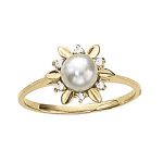 Color Fashion Ring, Pearl Shape, in White Gold - 81642