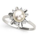 Color Fashion Ring, Pearl Shape, in White Gold - 81642