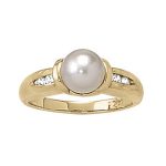 Color Fashion Ring, Pearl Shape, in White Gold - 81798