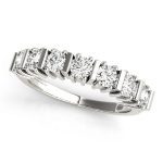 Bar Set Wedding Ring, in Platinum - 81836