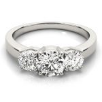 Three Stone Engagement Ring, Round Shape, in Platinum - 81982