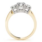 Three Stone Engagement Ring, Round Shape, in Yellow Gold - 81982