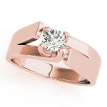 Solitaire Engagement Ring, Round Shape, in Rose Gold - 82024