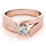 Solitaire Engagement Ring, Round Shape, in Rose Gold - 82024