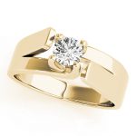 Solitaire Engagement Ring, Round Shape, in Yellow Gold - 82024