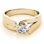 Solitaire Engagement Ring, Round Shape, in Yellow Gold - 82024