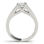 Trellis Engagement Ring, Side Stone Style, Square Shape, in Sterling Silver - 82075