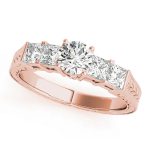 Antique Engagement Ring, Vintage Style, Round Shape, in Rose Gold - 82081