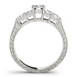 Antique Engagement Ring, Vintage Style, Round Shape, in Sterling Silver - 82081