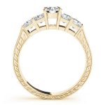 Antique Engagement Ring, Vintage Style, Round Shape, in Yellow Gold - 82081